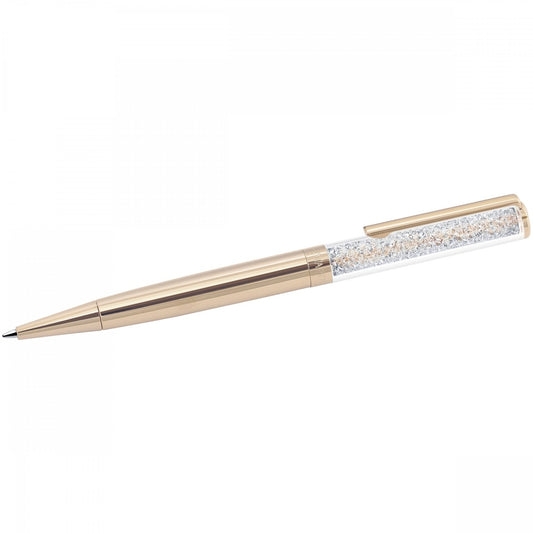 CRYSTALLINE BALLPOINT PEN, ROSE GOLD PLATED, FILLED WITH WHITE SWAROVSKI CRYSTALS