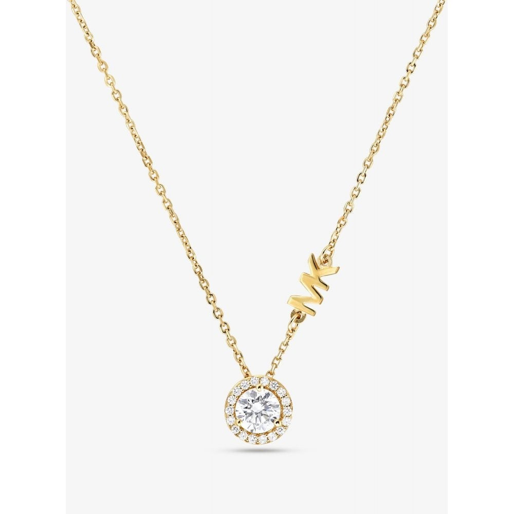CUSTOM KORS GOLD ON STERLING SILVER HALO NECKLACE