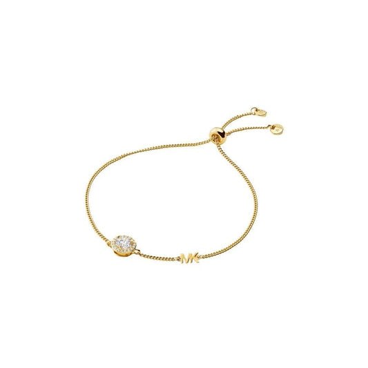 CUSTOM KORS GOLD ON STERLING SILVER PAVE HALO SLIDER BRACELET