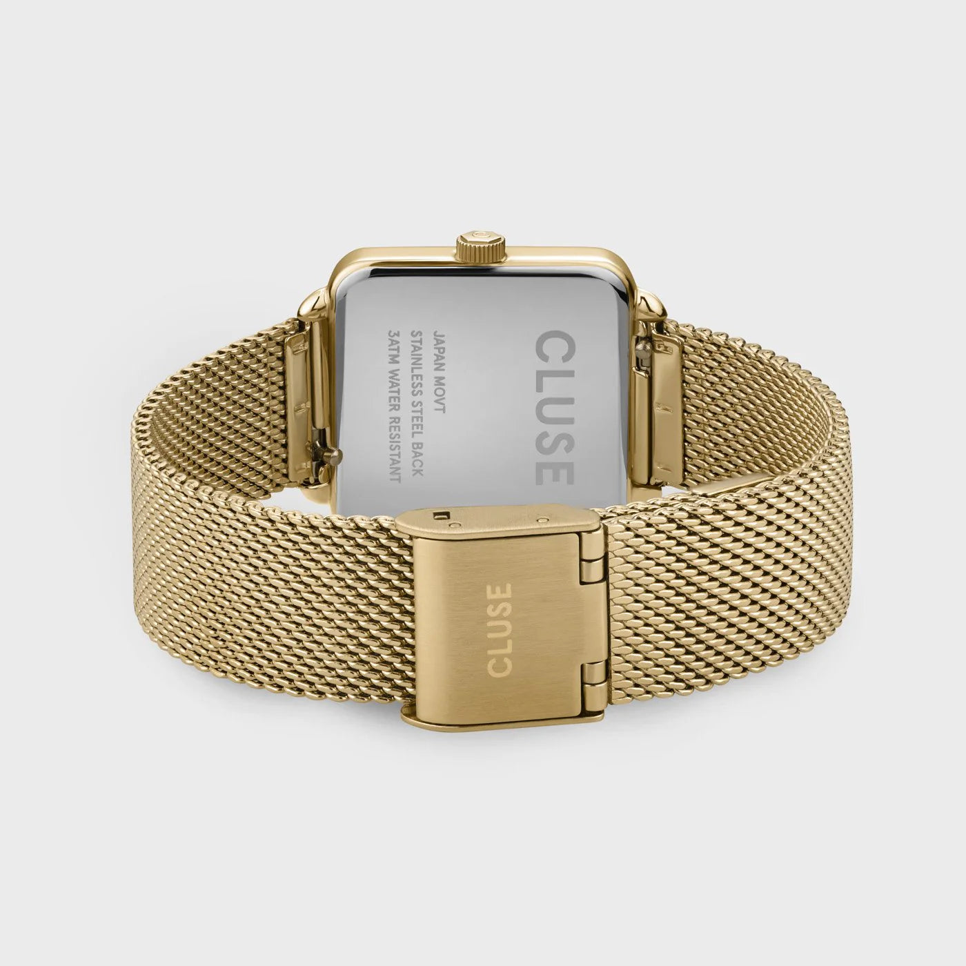 La Tétragone White Dial Ladies Gold Mesh Cluse Watch