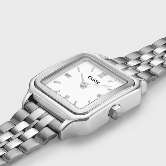 GRACIEUSE PETITE WHITE DIAL STAINLESS STEEL WATCH