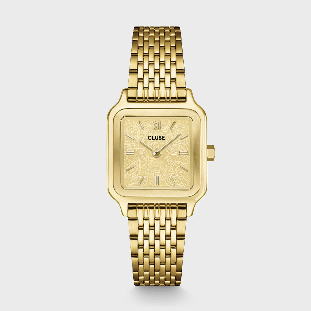 CLUSE GRACIEUSE PETITE LACE TEXTURED DIAL GOLD LADIES WATCH