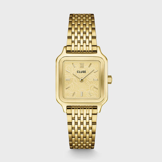 CLUSE GRACIEUSE PETITE LACE TEXTURED DIAL GOLD LADIES WATCH