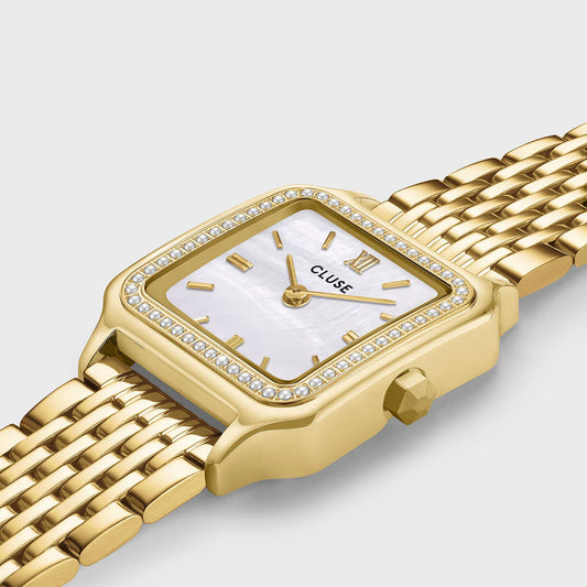 CLUSE GRACIEUSE PETITE MOP DIAL PEARL DIAL LADIES GOLD STAINLESS STEEL WATCH