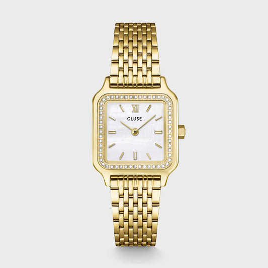 CLUSE GRACIEUSE PETITE MOP DIAL PEARL DIAL LADIES GOLD STAINLESS STEEL WATCH