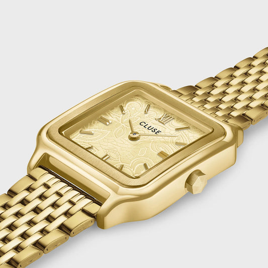 CLUSE GRACIEUSE LACE TEXTURED DIAL GOLD LADIES WATCH