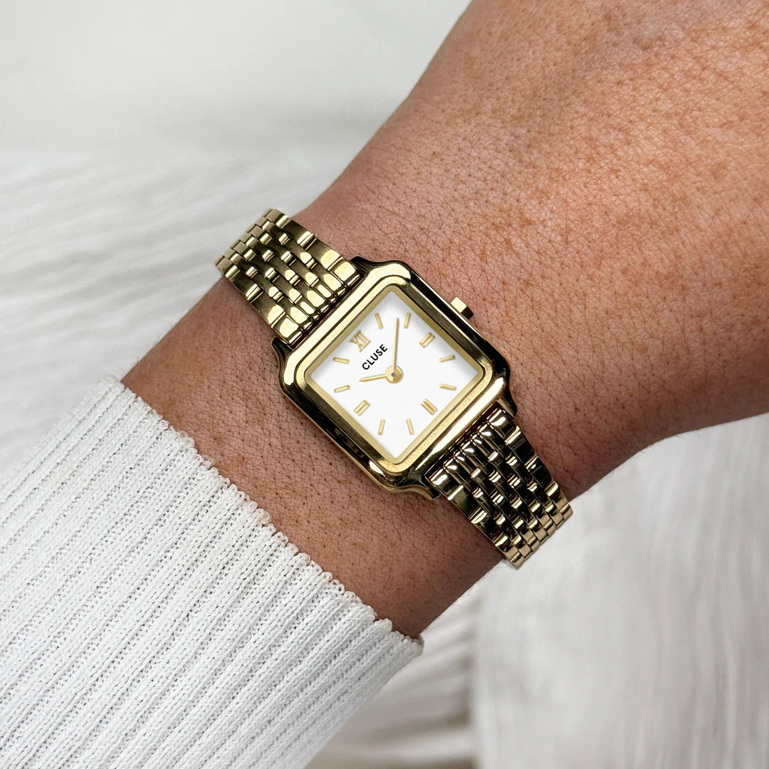 CLUSE GRACIEUSE MINI WHITE DIAL LADIES GOLD STAINLESS STEEL WATCH