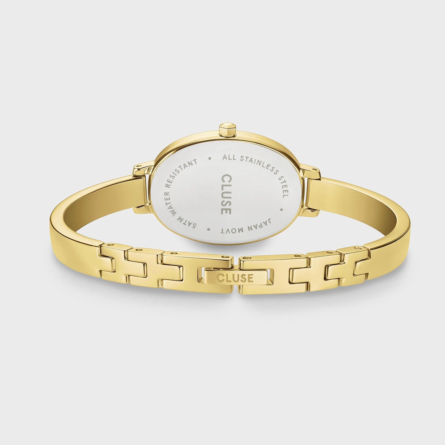 CLUSE L'OVALE WHITE DIAL LADIES GOLD STAINLESS STEEL WATCH