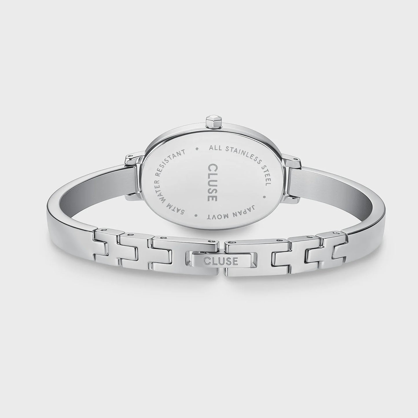 CLUSE L'OVALE WHITE DIAL LADIES STAINLESS STEEL WATCH