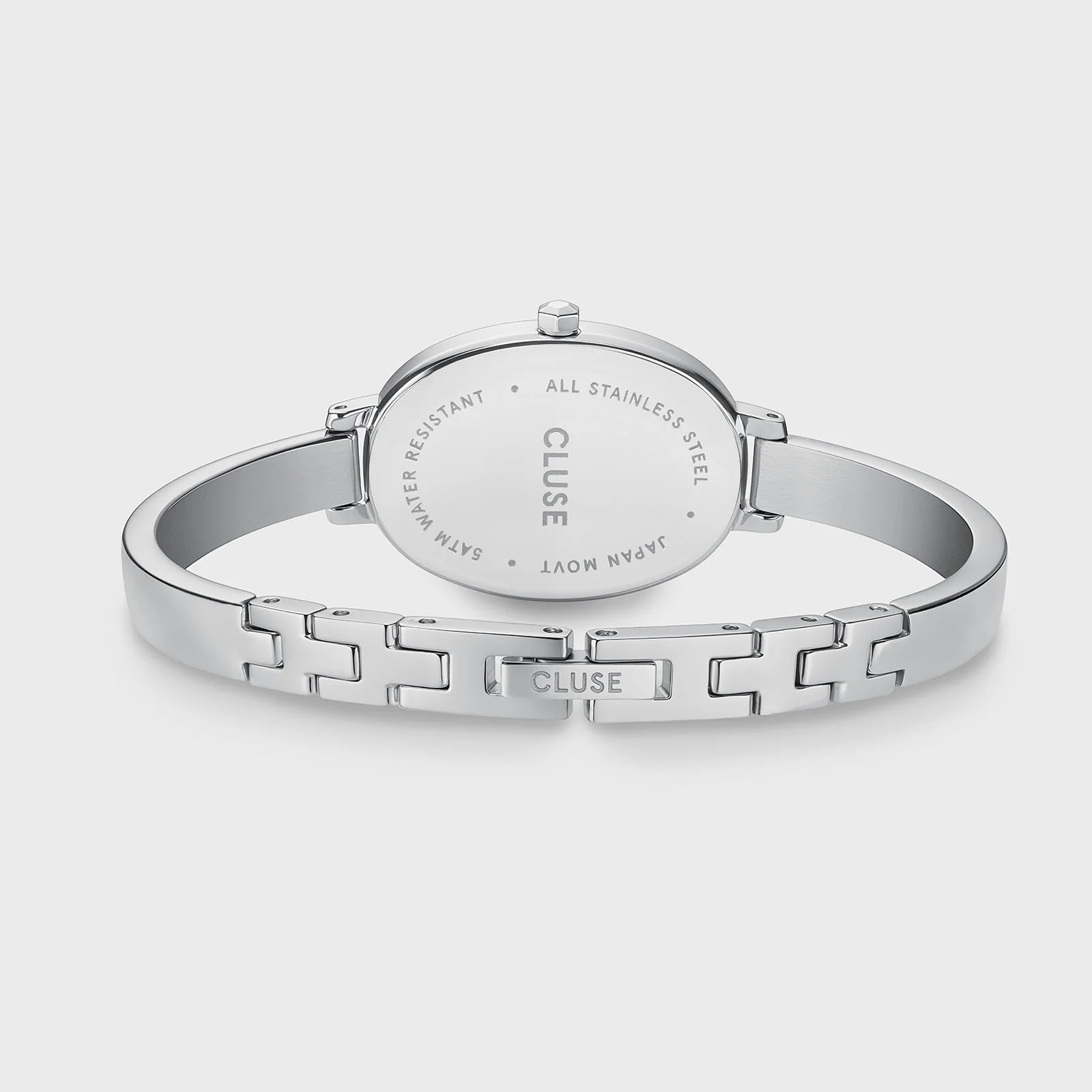 CLUSE L'OVALE WHITE DIAL LADIES STAINLESS STEEL WATCH