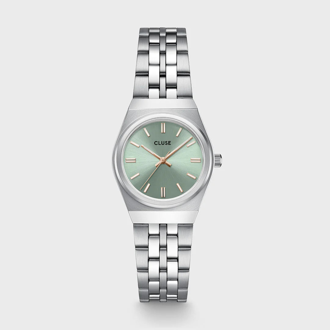 CLUSE RETRO 70S MINI SAGE GREEN DIAL LADIES STAINLESS STEEL WATCH
