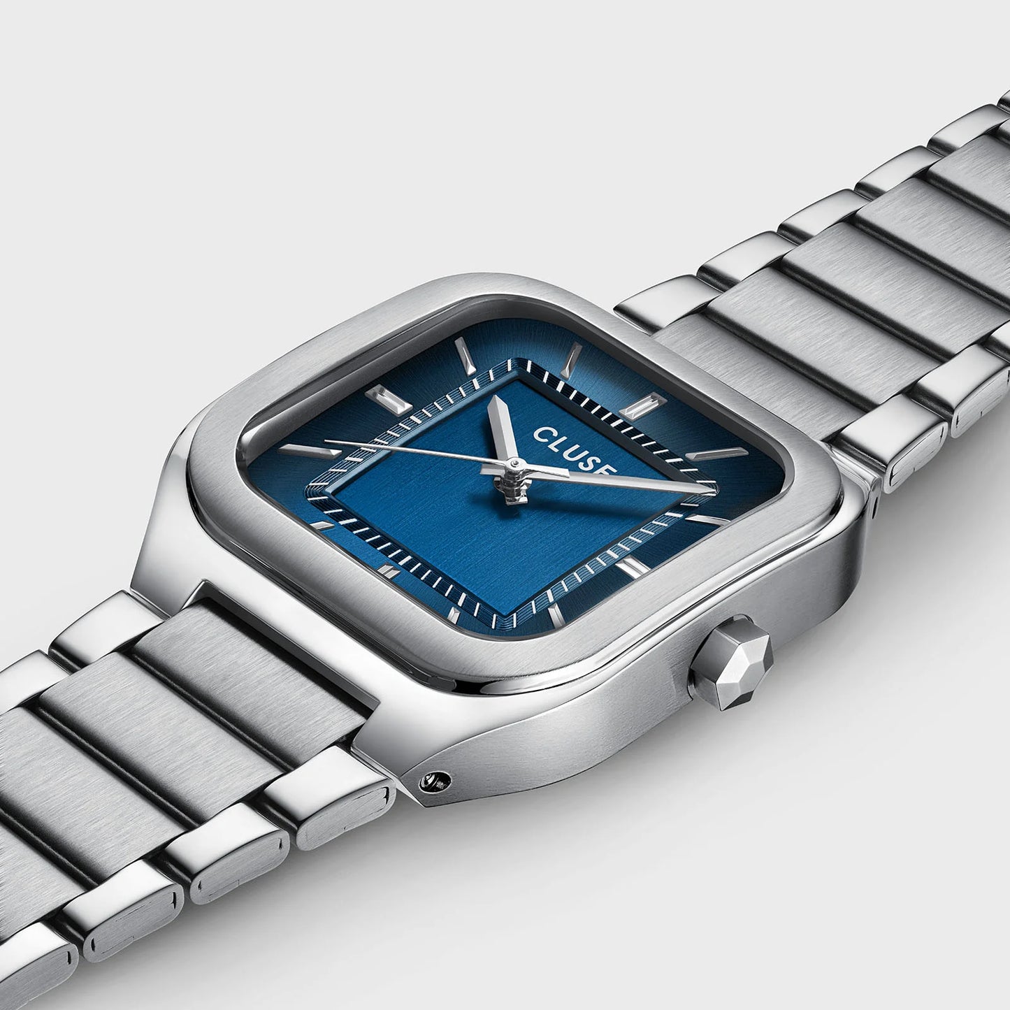 Cluse Quadrus Watch Steel, Blue, Silver Colour