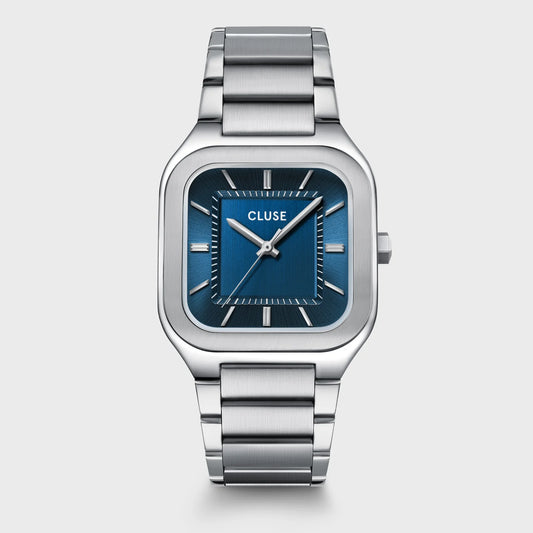 Cluse Quadrus Watch Steel, Blue, Silver Colour