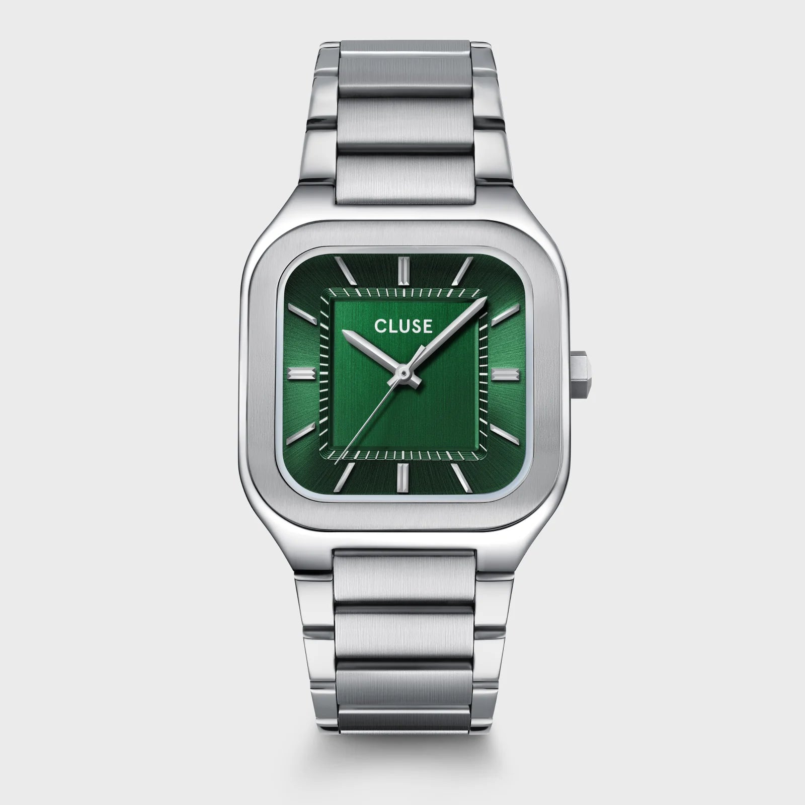 Cluse Quadrus Watch Steel, Green, Silver Colour