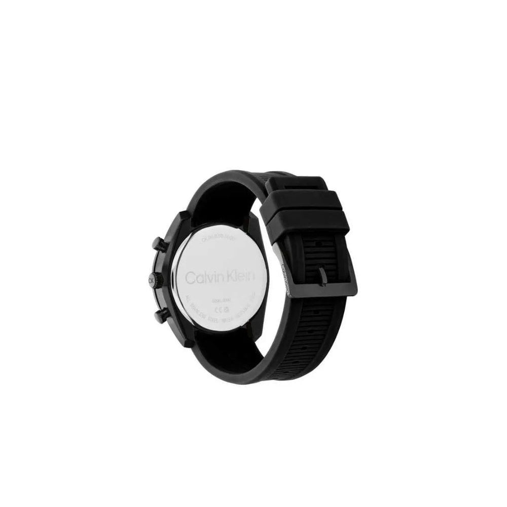 Calvin Klein Chronograph, Black Dial Silicone Strap Gents Watch