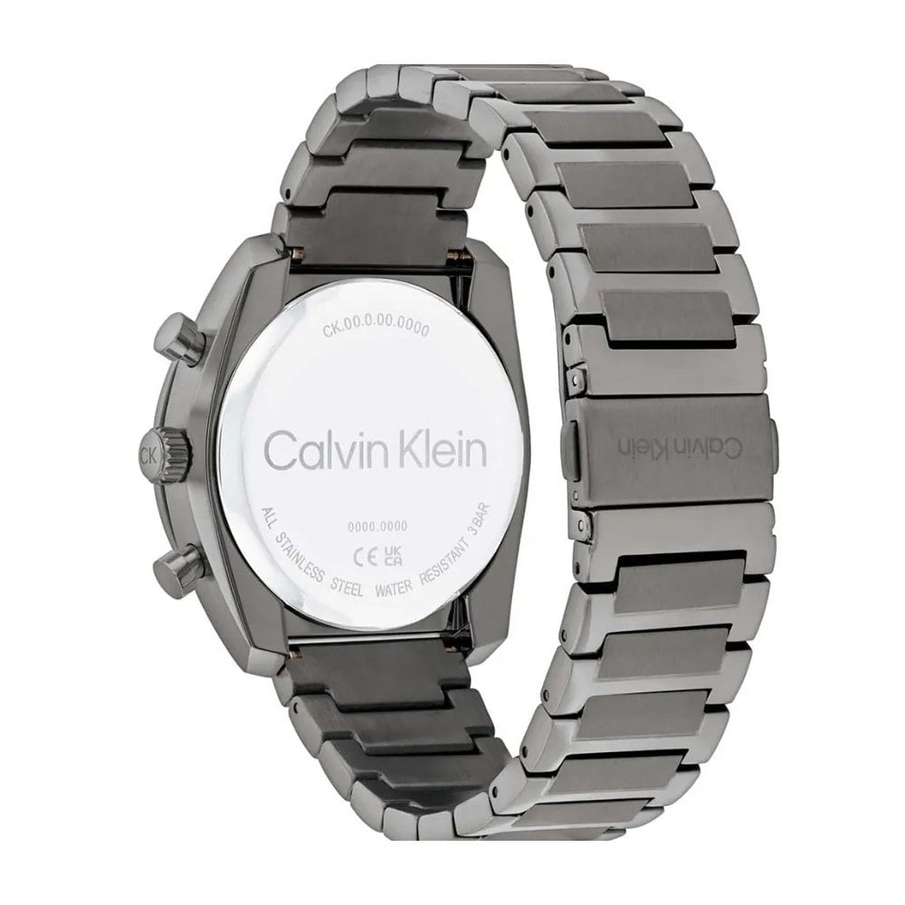 Calvin Klein Fles, Chronograph, Grey& Green Dial Stainless Steel Watch
