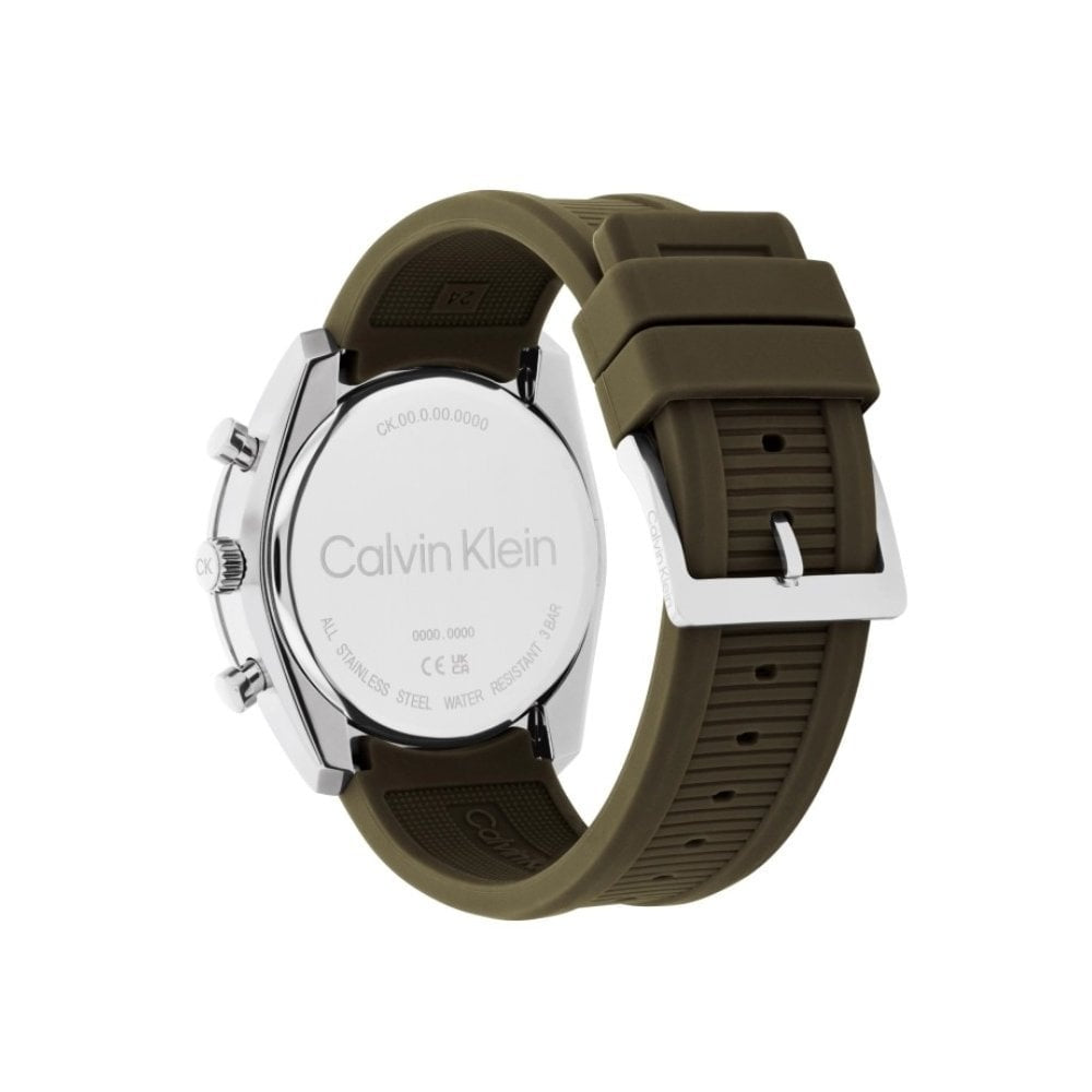 Calvin Klein Grey Dial, Chronograph, Brown Silicone Men's Watch