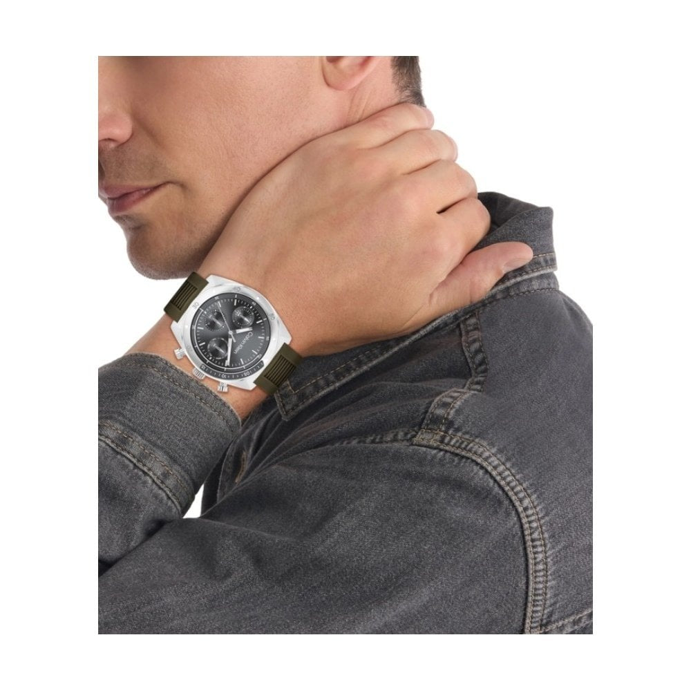 Calvin Klein Grey Dial, Chronograph, Brown Silicone Men's Watch
