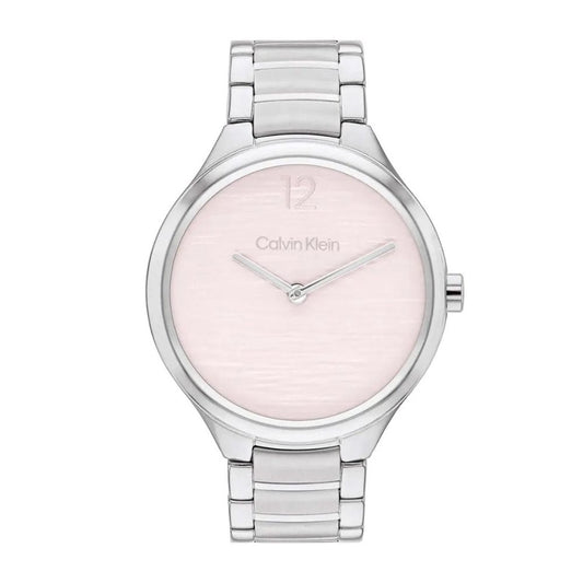 Calvin Klein Ladies Delight, Pastel Pink Dial Stainless Steel Watch