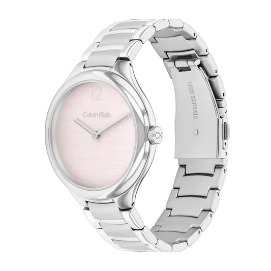 Calvin Klein Ladies Delight, Pastel Pink Dial Stainless Steel Watch