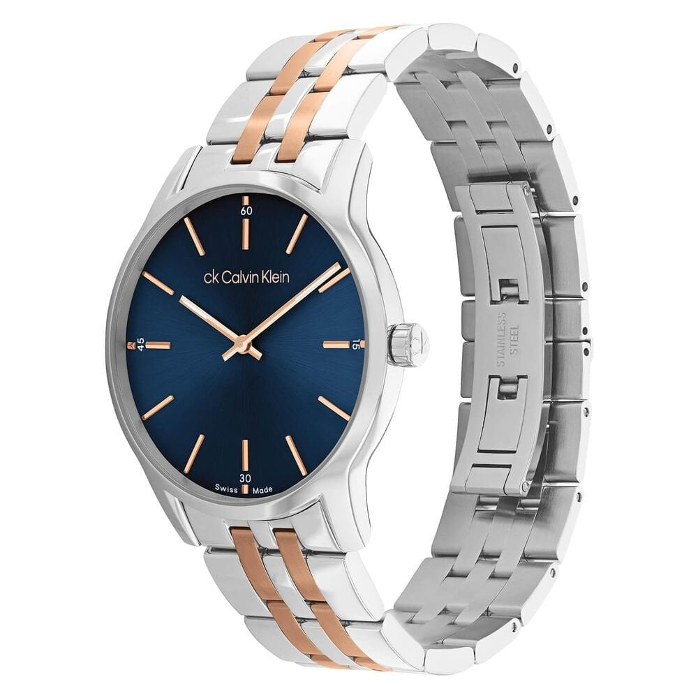 Calvin Klein Timeless Dressed 32mm Blue Dial Steel & Rose-Gold Plated Bracelet Watch