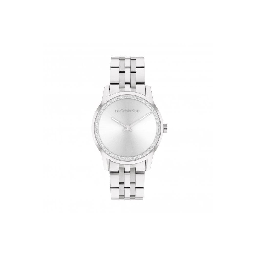 Calvin Klein Timeless Dressed 32mm Silver Dial Crystal Bezel Bracelet Watch