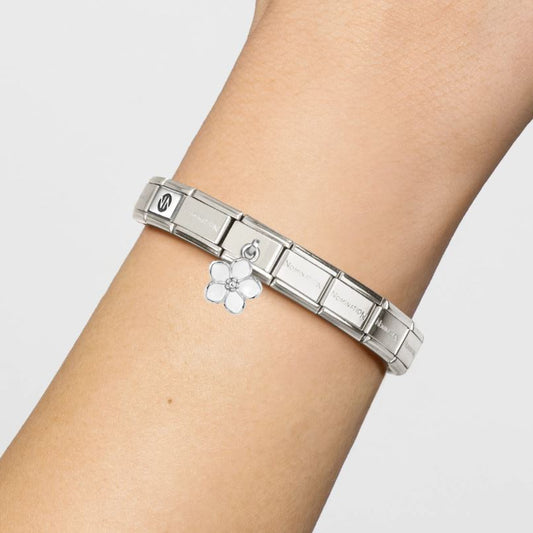Nomination White Flower Drop Charm