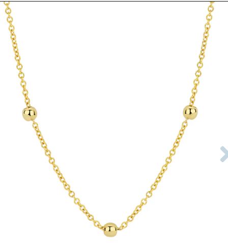 14CT YG NECKLACE WITH BEADS
