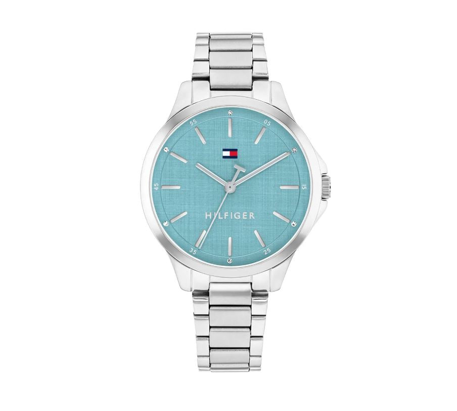 TOMMY HILFIGER TURQUOISE DIAL LADIES STAINLESS STEEL WATCH