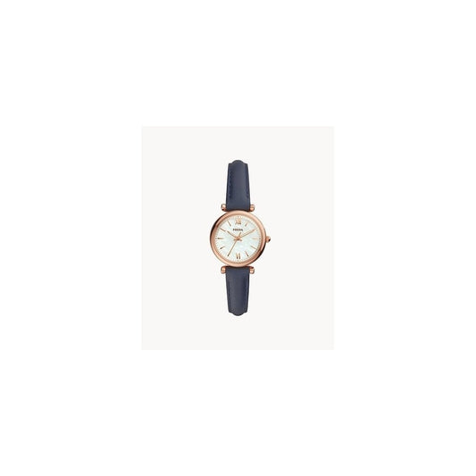 Carlie Mini Three-Hand Navy Leather Watch