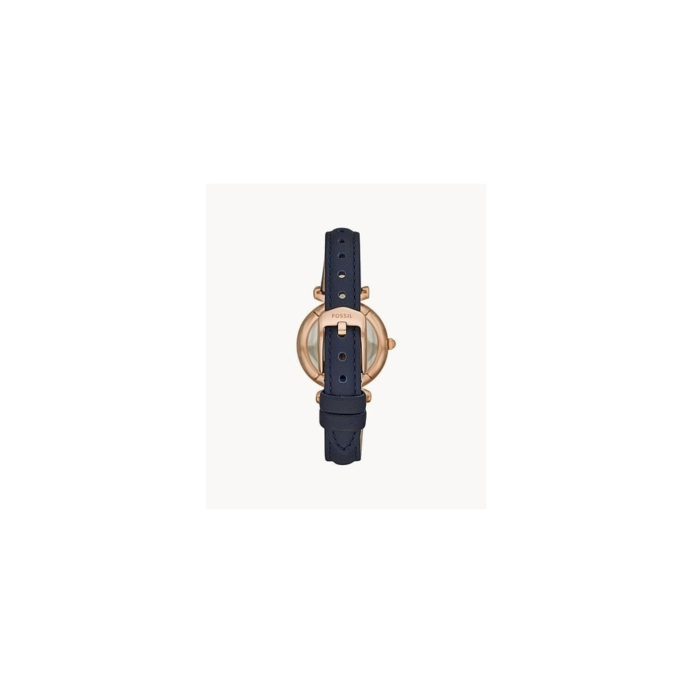 Carlie Mini Three-Hand Navy Leather Watch