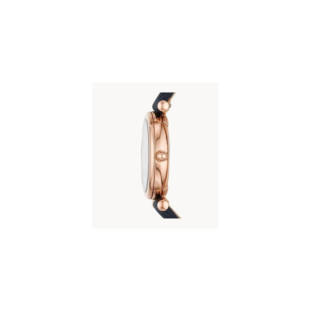 Carlie Mini Three-Hand Navy Leather Watch