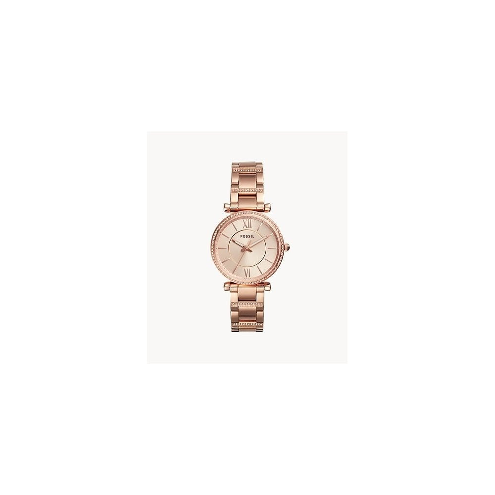 Carlie Three-Hand Rose Gold-Tone Stainless Steel Watch