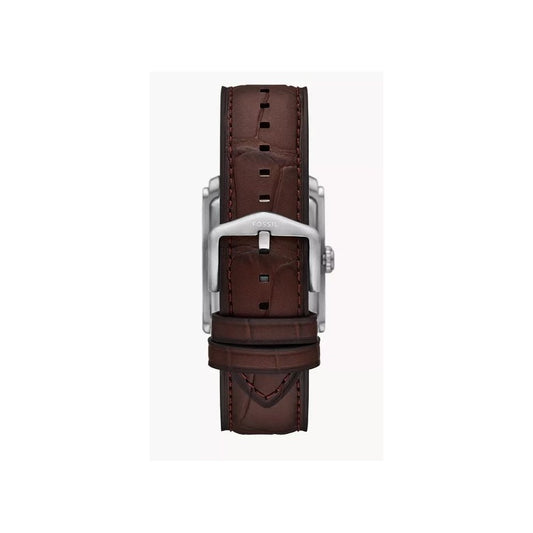 Carraway, Three-Hand, Light Blue Dial, Gents Brown Croco Leather Watch