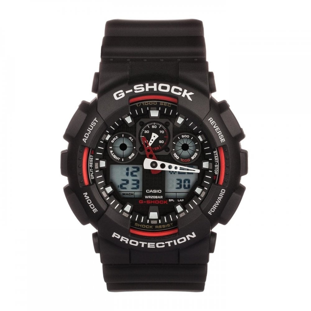 Casio G-Shock Chronograph digital Watch with alarm & black rubber strap