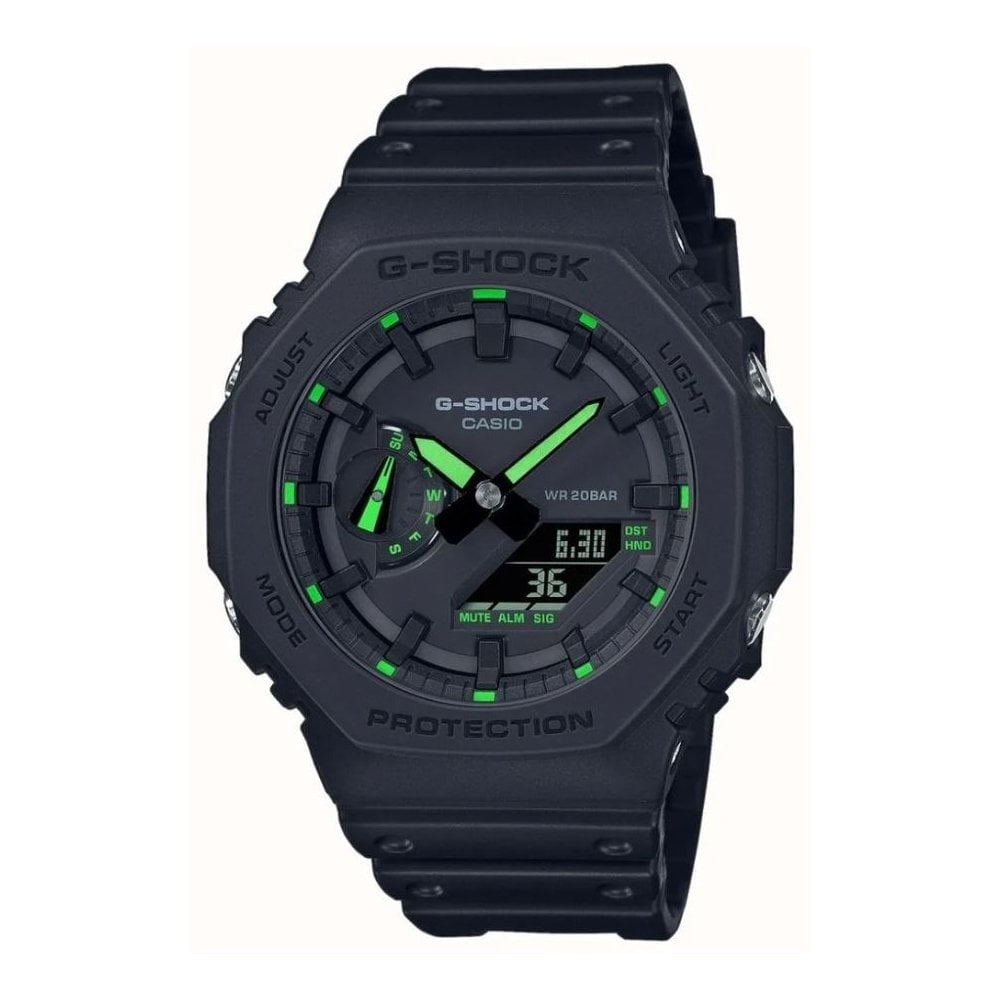 Casio G-Shock Utility Black Series Watch with Neon Green Details