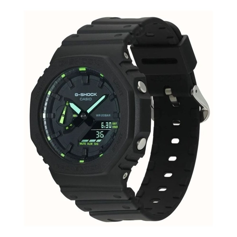 Casio G-Shock Utility Black Series Watch with Neon Green Details