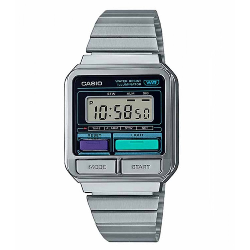 Casio Men Digital Quartz Watch with Stainless Steel Strap