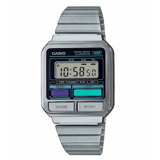 Casio Men Digital Quartz Watch with Stainless Steel Strap
