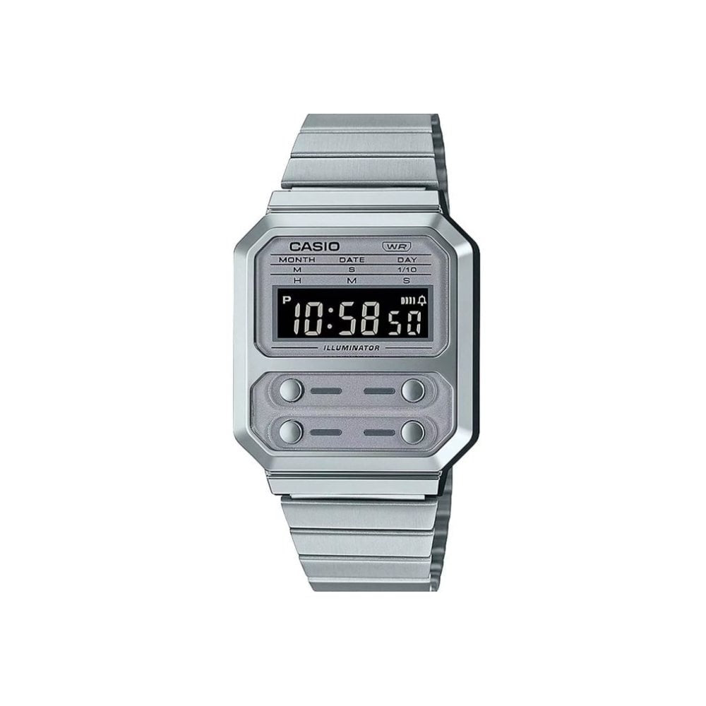 Casio Men Digital Quartz Watch with Stainless Steel Strap