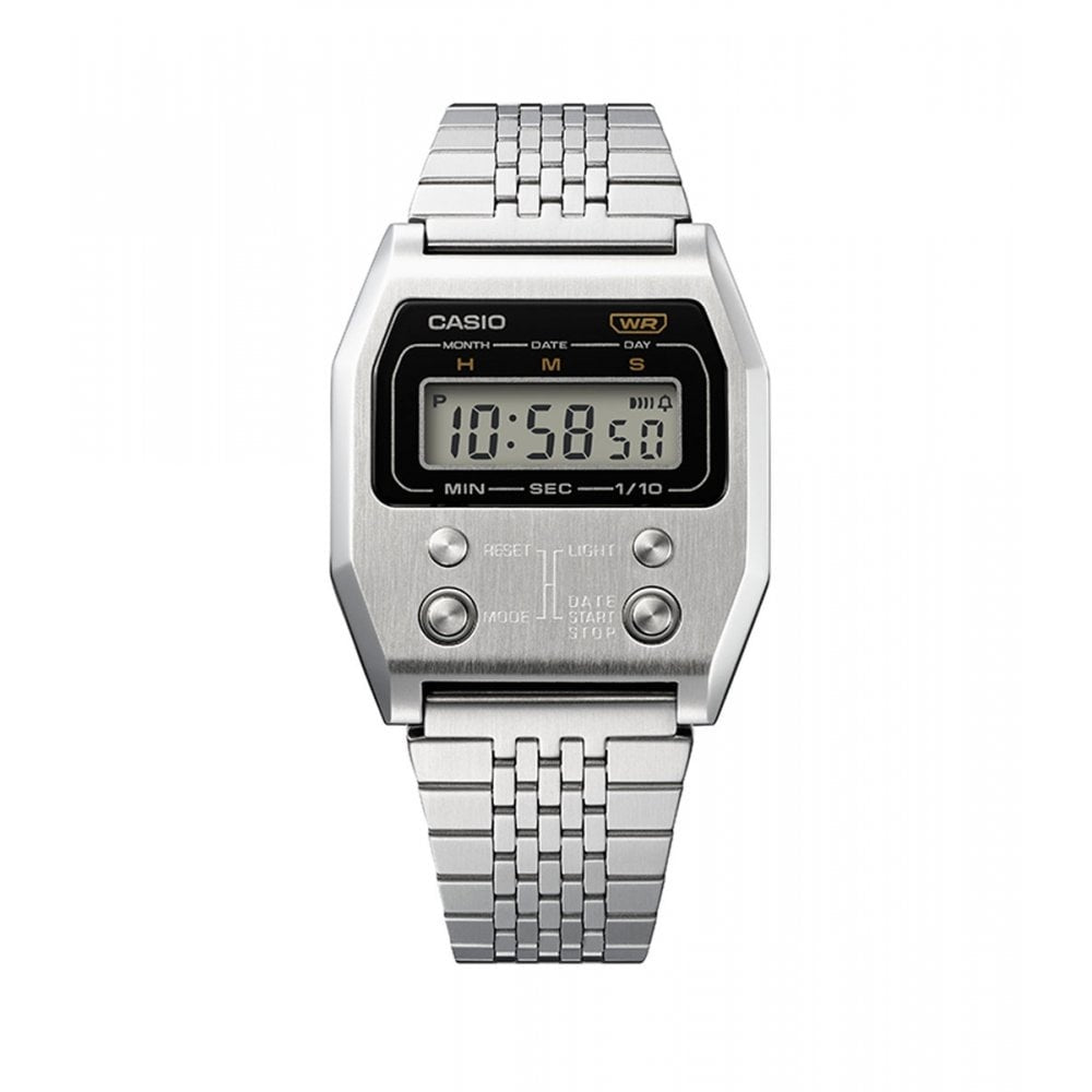 Casio Unisex's Digital Swiss Quartz Watch with Stainless Steel Strap