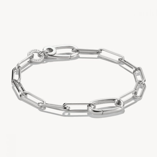 Charm bracelet paperclip with Connect link silver length 17