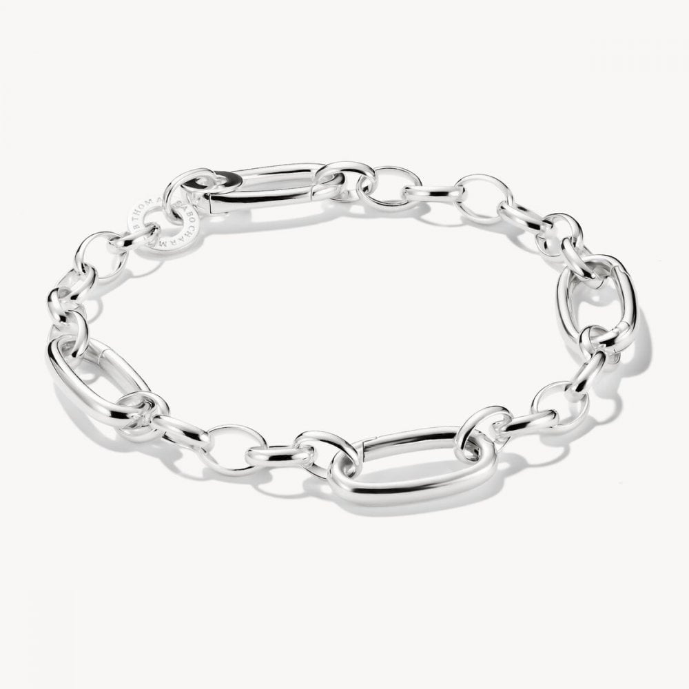 Charm bracelet with three Connect links silver vlength 19