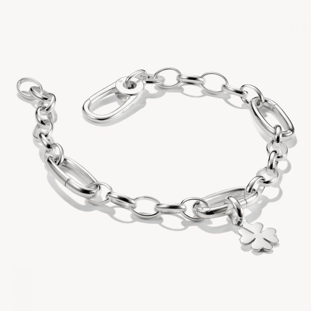 Charm bracelet with three Connect links silver vlength 19