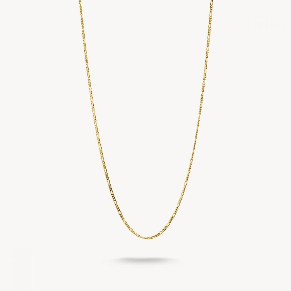 Charm necklace Figaro design gold-plated