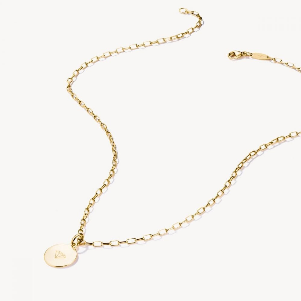 Charm necklace paperclip gold-plated
