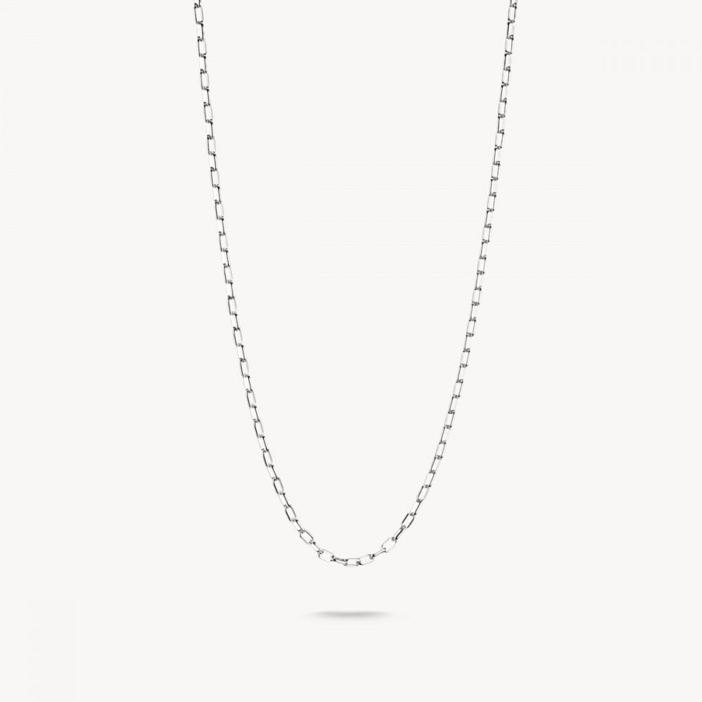 Charm necklace paperclip silver