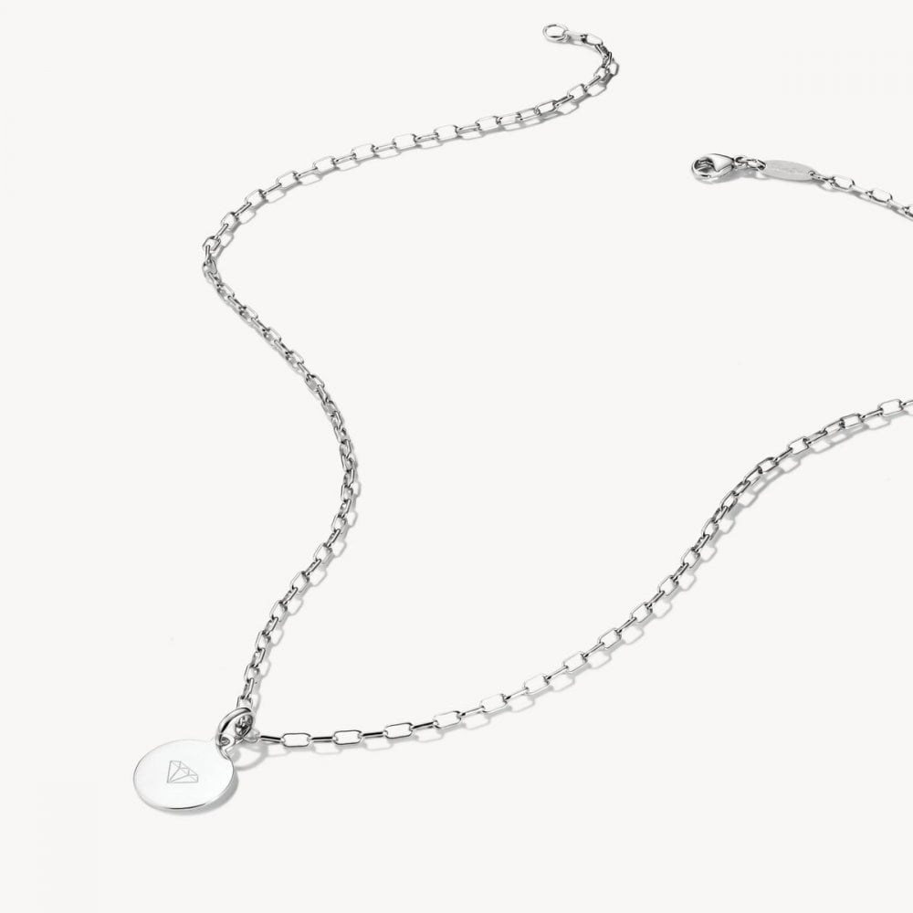 Charm necklace paperclip silver