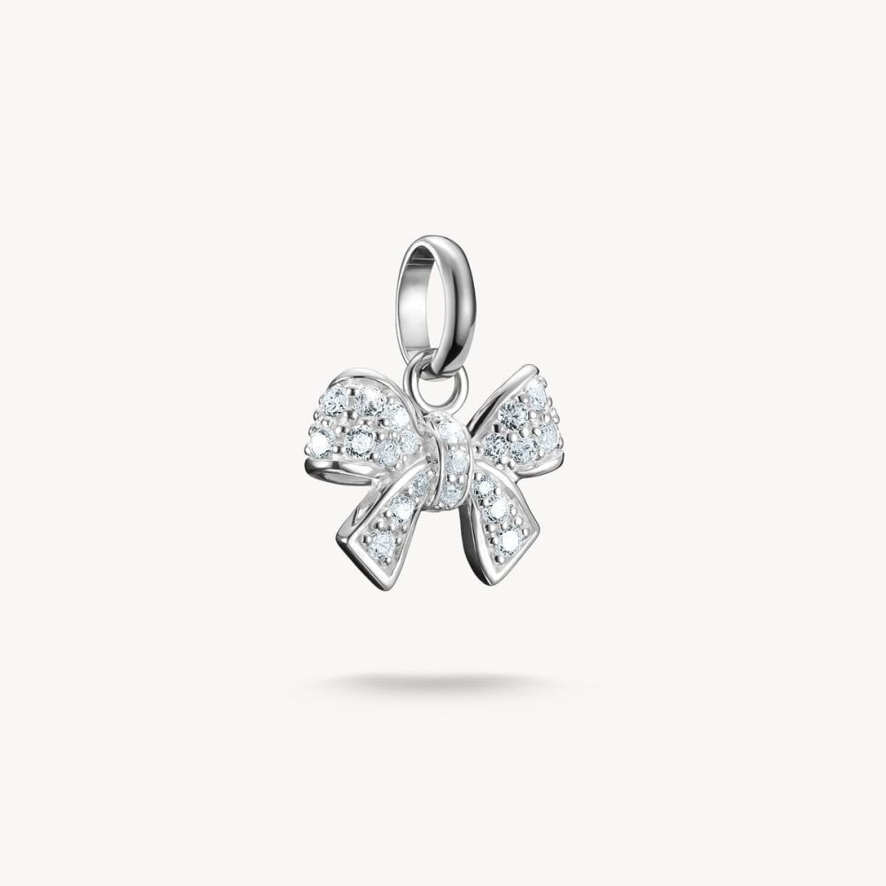 Charm pendant bow with stones Connect silver
