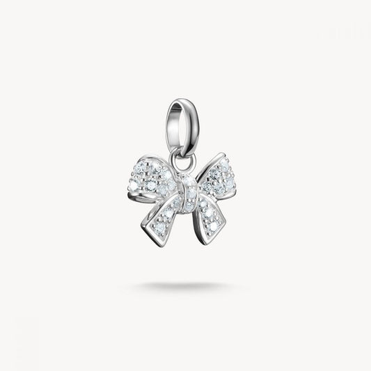 Charm pendant bow with stones Connect silver